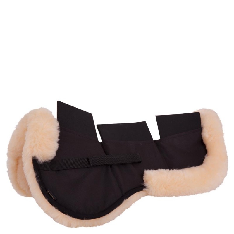 BR Zadelonderlegger Met Schapenvacht en Uitneembare Neopreen Pads