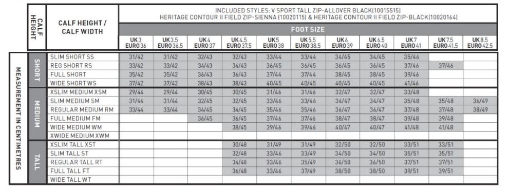 size chart ariat