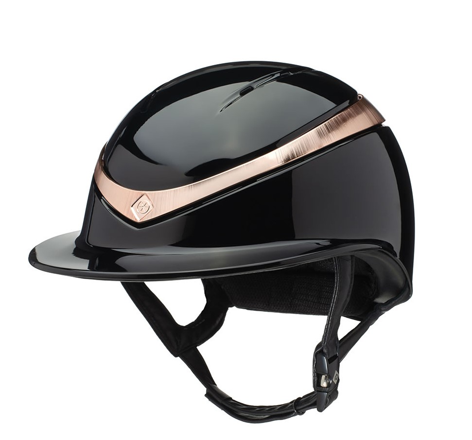 Charles Owen Halo Luxe Black Glossy met RoseGold